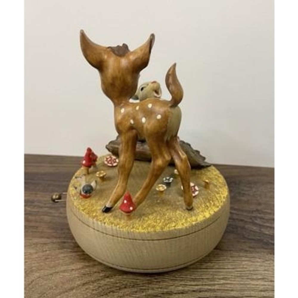 Anri Disney Bambi & Thumper Carved Wood Music Box Hi Lilli Hi Lo WORKS VIDEO - Picture 7 of 12